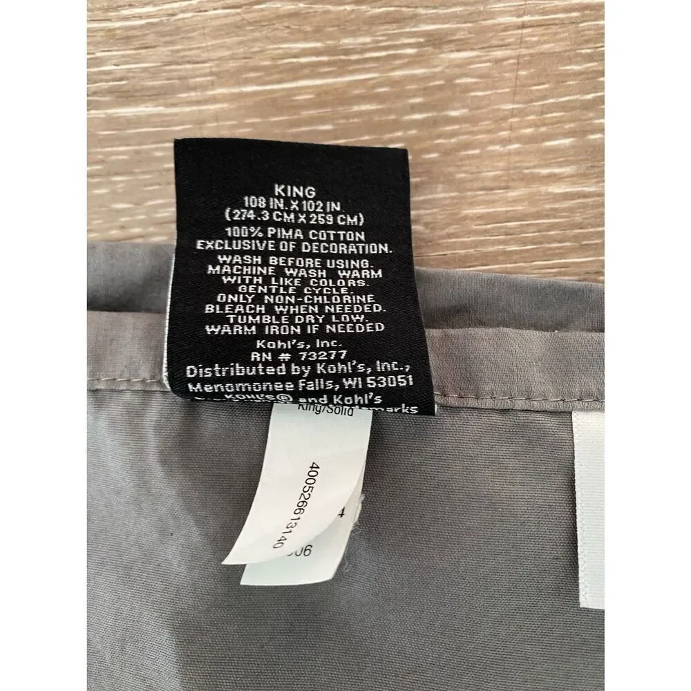 Vera Wang 100% Pima Cotton King Bedroom Flat Top Sheet